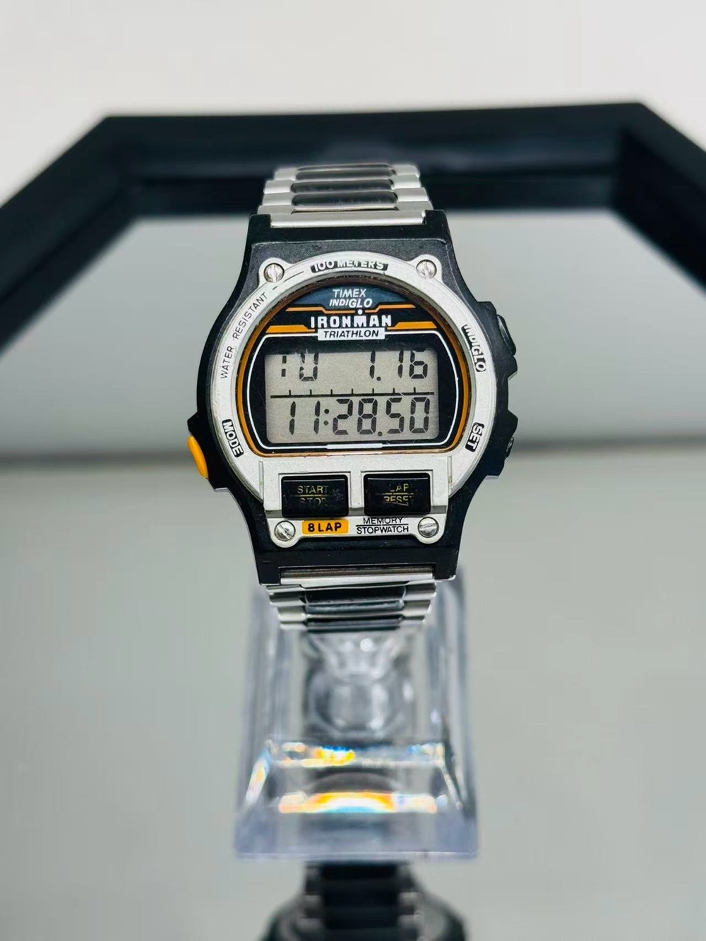 Vintage Timex Ironman Triathlon 8-Lap Digital 100M Watch 35mm New Battery Runs